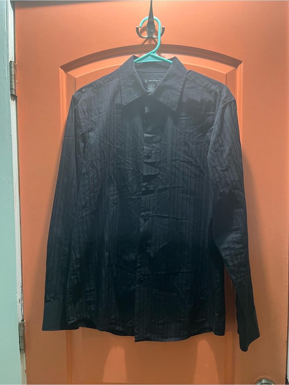 Men's INC Black Long-Sleeve Button-Up Shirt